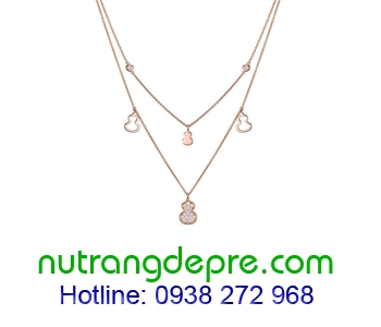 Dây chuyền vàng 18K gắn kim cương
