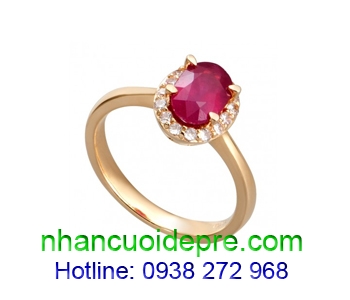 Nhẫn Nữ vàng 18K gắn đá Ruby